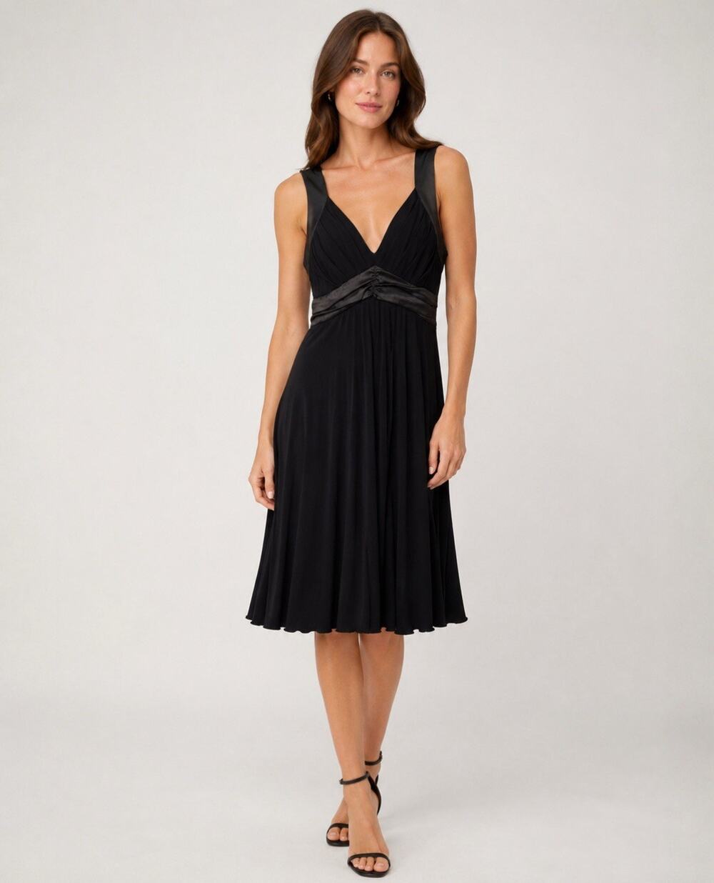 Y2K Indie Sleaze Taboo Women's Fit and Flare Cocktail Dress Size L Black Satin